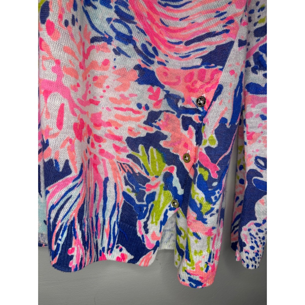 Lilly Pulitzer Linen Sweater XS Lightweight Coastal Preppy Beach Layer - Picture 4 of 4